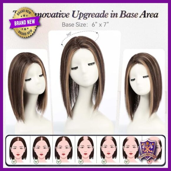 Large Swiss Mono Base Human Hair Topper 6x7 80g For Thinning Hair main image 4